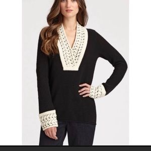 Tory Burch Bernice Cashmere V-Neck Tunic Sweater